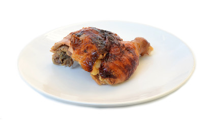 Fried chicken on a white background