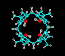 Calixarene molecule isolated on black