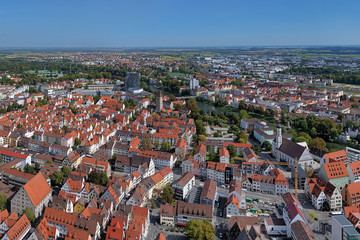 Fototapeta na wymiar View of the eastern part of Ulm from Ulm Minster, Germany