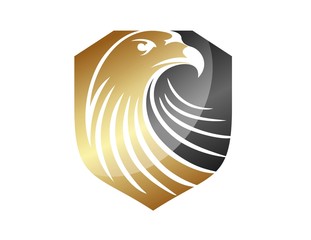 Obraz premium hawk logo eagle symbol gold financial icon