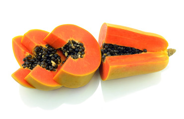 Papaya isolated on white background
