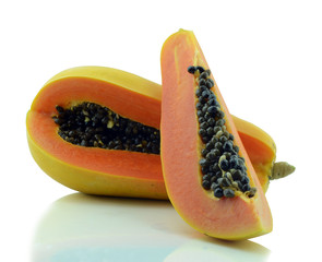 Papaya isolated on white background
