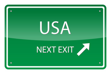 Green road sign, vector - Usa