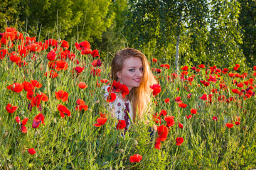 girl in poppies