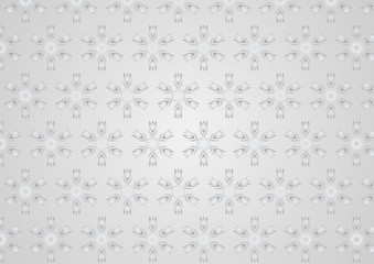 Silver Tribal or Roots Shape and Bloossom Pattern on Pastel Back