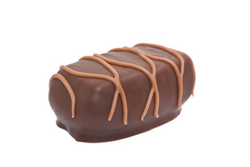 Side macro shot of chocolate candy