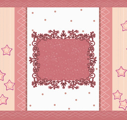 Template frame design for greeting card