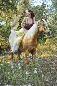Young lady on horseback