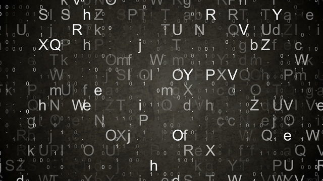 numbers and letters data loopable background