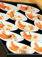 Gourmet fresh smoked salmon appetisers