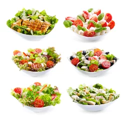 Fotobehang set of varioust salads © Nitr