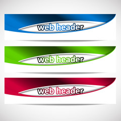 Web headers, set of vector banners