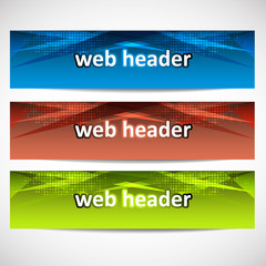 Web headers, set of vector banners
