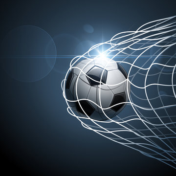 Fototapeta Soccer ball in goal. Vector