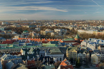 Fototapeta na wymiar Old Town of Riga (Latvia). View from St.Peter's Church