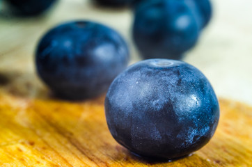 Fresh blueberries on wooden table nutrition and diet
