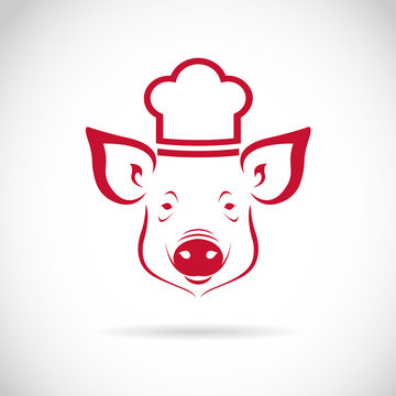 Vector image of an Pig chef