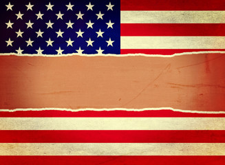 Ripped Vintage USA Flag