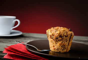 Delicious  muffin and coffee