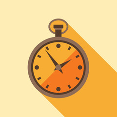 Icon retro watch in flat design style.