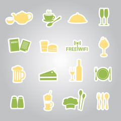 restaurant and pub stickers eps10