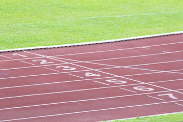 Fototapeta premium Starting grid of race track at a stadium.
