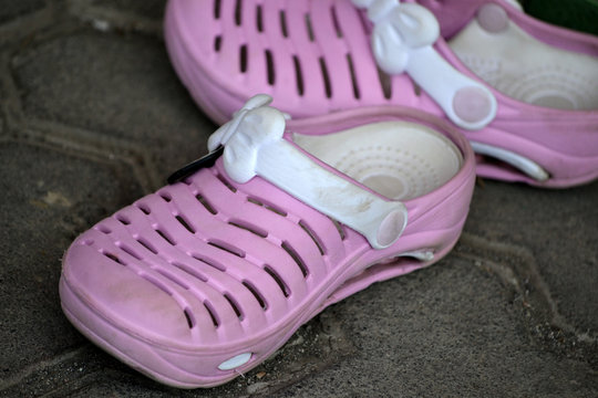 pink rubber sandal