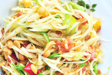 Green papaya salad Thai cuisine spicy delicious