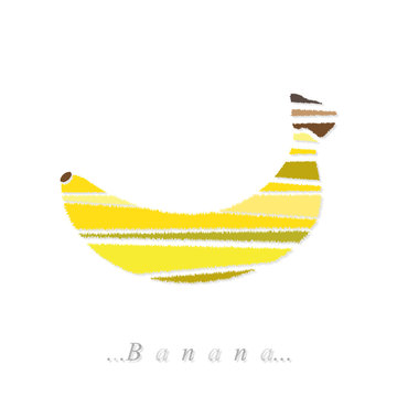 Vector of fruit, banana icon on isolated white background