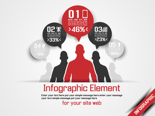 BUSINESS MAN INFOGRAPHIC OPTION THREE- 4 RED