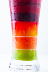 Multilayer multicolor fresh juice from fruit and vegetables