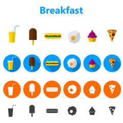 Vector icons for fast food
