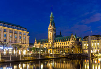 Fototapeta na wymiar View of Hamburg city hall - Germany