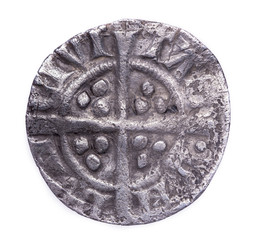 hammered silver penny of Edward I reverse