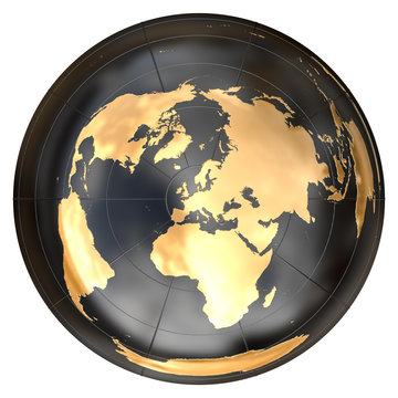 Worldmap in azimuthal projection (Europe)