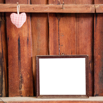 Fabric heart on the wall