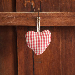 Fabric heart on the wall