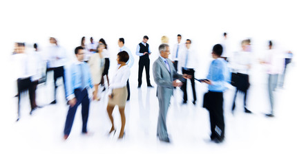 Group Of Business People Working Blurred Motion