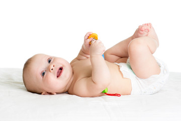 baby girl lying on back © Oksana Kuzmina