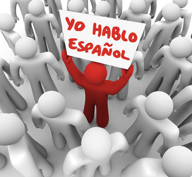Yo Hablo Espanol Person Holding Sign Spanish Speaker