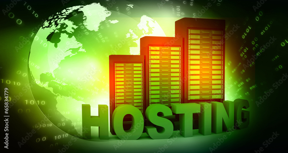 Fototapete hosting with computer servers on abstract background .