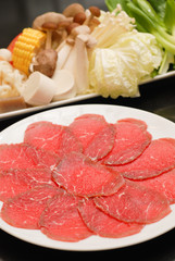 Hot pot Sukiyaki Dinner Set, Fresh Beef pork slices