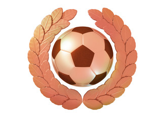 Soccer ball in the bronze Laurel wreath