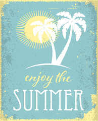 Vintage retro summer poster. Holiday and travel concept