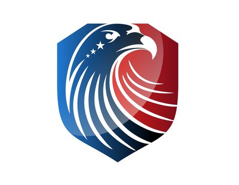 hawk logo eagle USA flag symbol icon