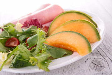 salad with melon