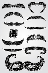 hand draw sketch, Moustache