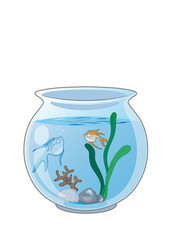 Fish in the aquarium. vector illustration