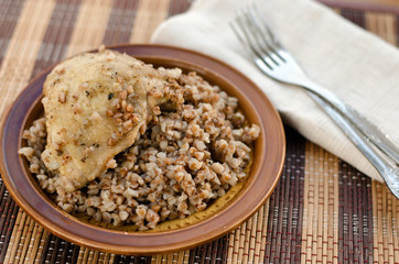stewed buckwheat with chicken