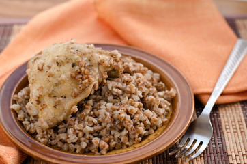 stewed buckwheat with chicken
